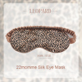 Luxury Travel Home Spa Nap Pure Silk Filler Rose Leopard Print Sleeping 100% Pure Mulberry 22 Momme Silk Eye Mask